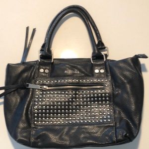 Kenneth Cole Reaction Black Leather Studded Handbag